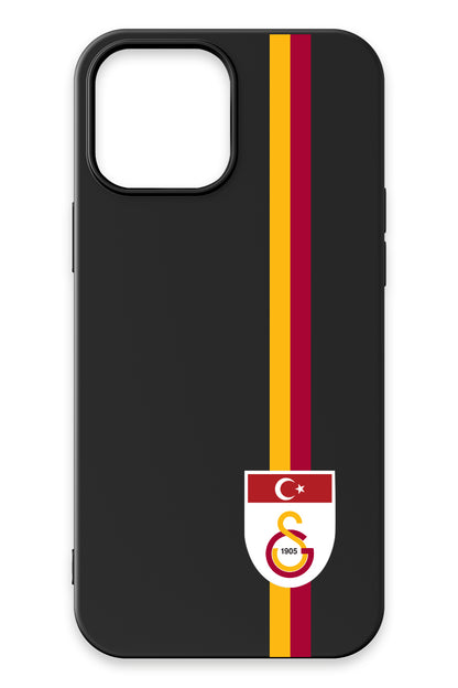 Galatasaray Parçalı Şerit Bayrak Arma Siyah Silikon Telefon Kılıfı