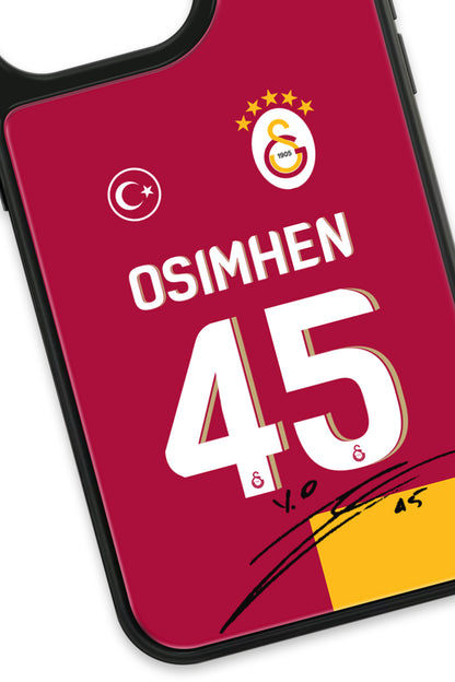 Galatasaray Victor Osimhen Parçalı Forma İmzalı Cam Telefon Kılıfı