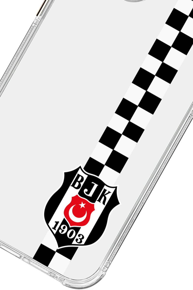 Beşiktaş Dama Şerit Arma Şeffaf Telefon Kılıfı