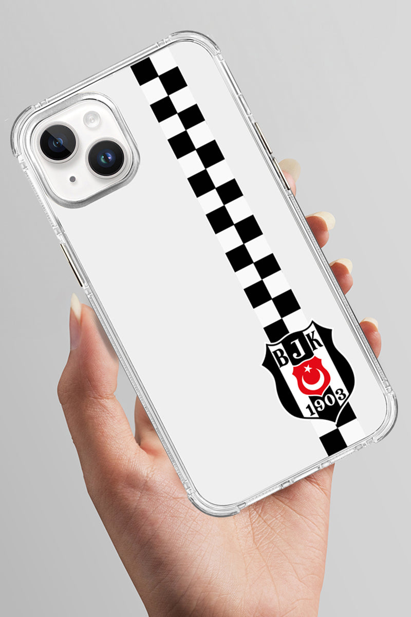 Beşiktaş Dama Şerit Arma Şeffaf Telefon Kılıfı