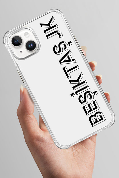 Beşiktaş JK Dikey Şeffaf Telefon Kılıfı