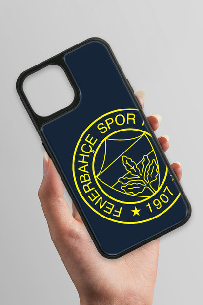 Fenerbahçe Büyük Sarı Arma Cam Telefon Kılıfı