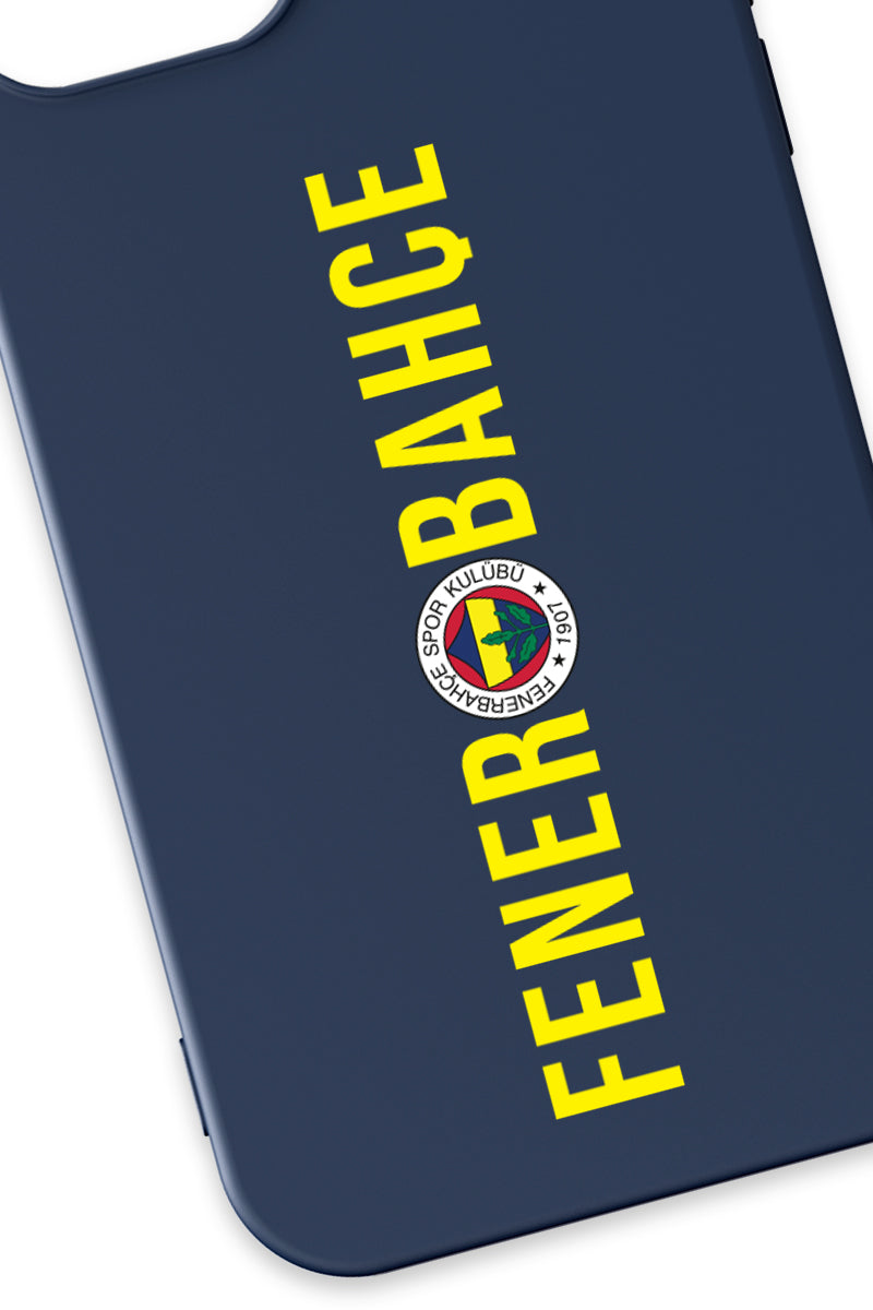 Fenerbahçe Dikey Yazı Lacivert Silikon Telefon Kılıfı