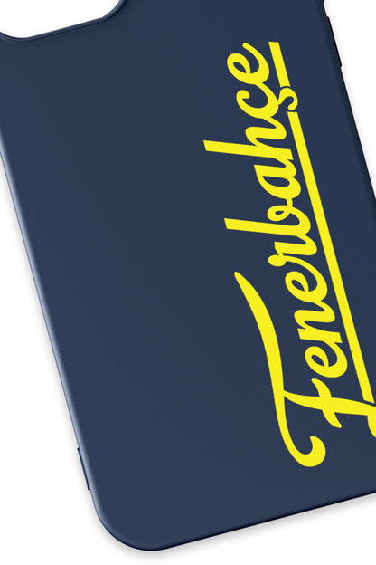 Fenerbahçe El Yazı Lacivert Silikon Telefon Kılıfı
