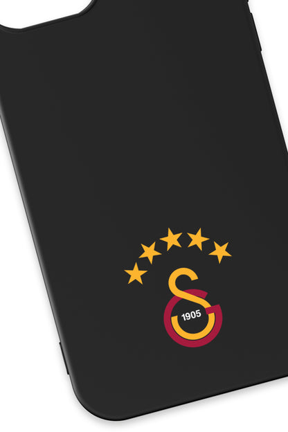 Galatasaray 5 Yıldız Arma Siyah Silikon Telefon Kılıfı