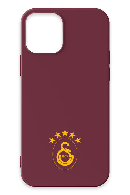 Galatasaray 5 Yıldız Sarı Arma Bordo Silikon Telefon Kılıfı
