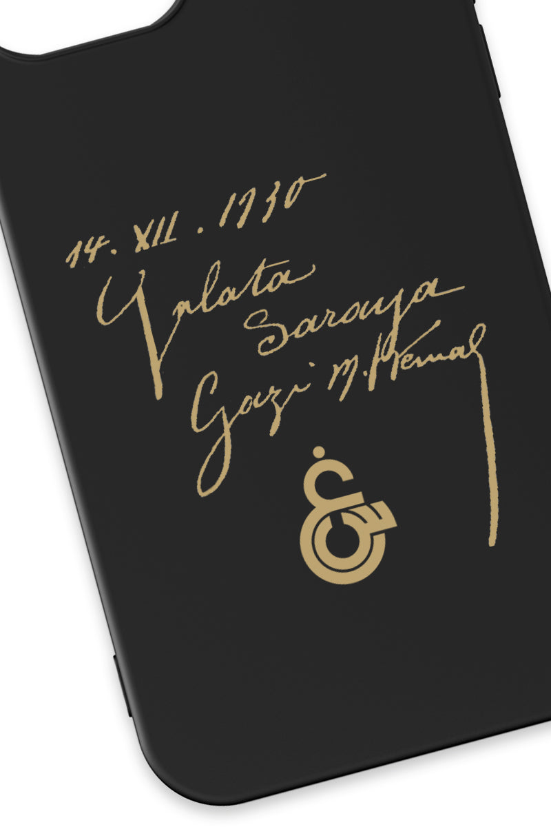 Galatasaray Atatürk İmza Siyah Silikon Telefon Kılıfı