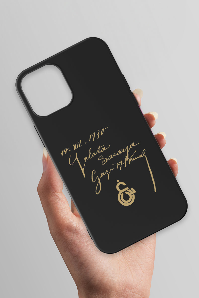 Galatasaray Atatürk İmza Siyah Silikon Telefon Kılıfı