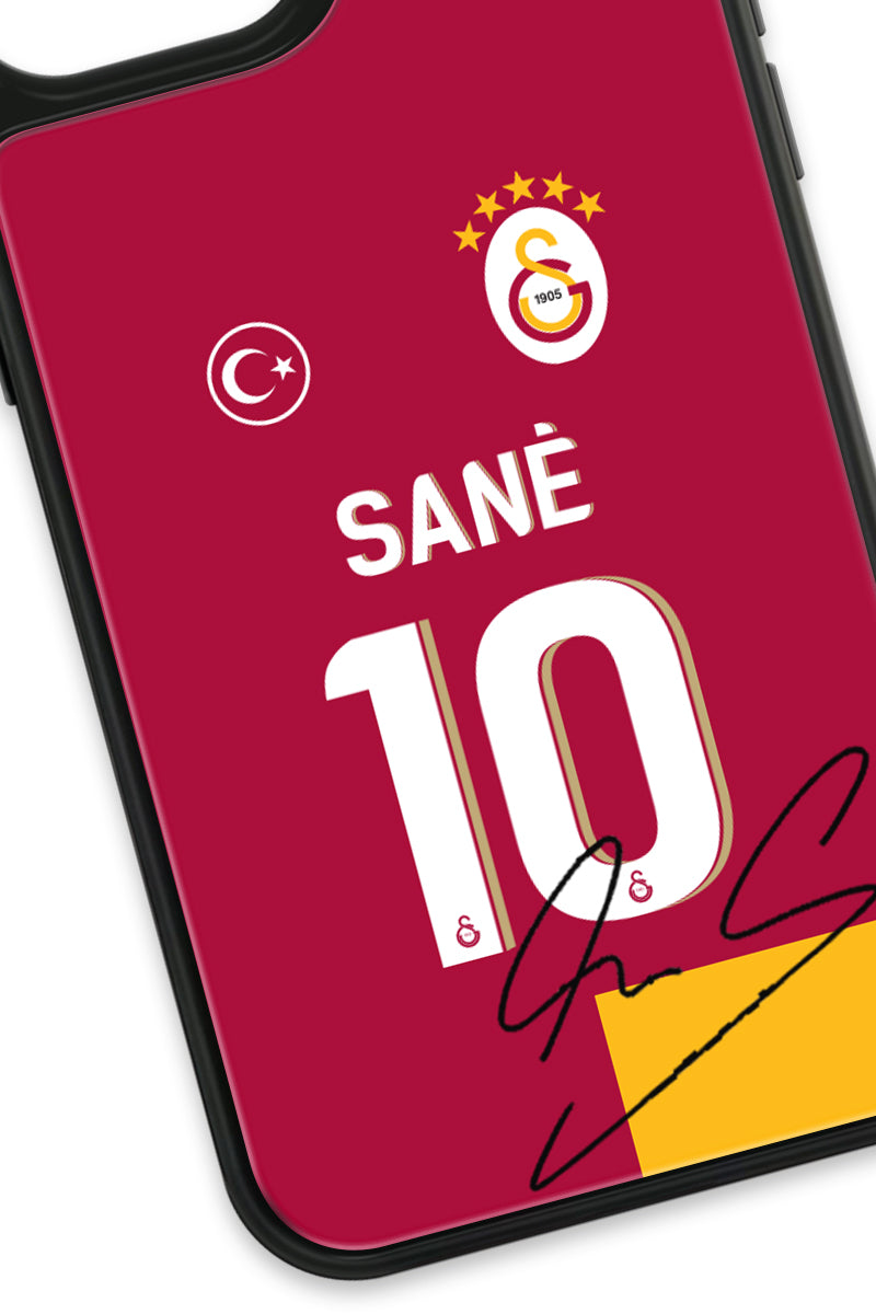 Galatasaray Leroy Sane Parçalı Forma İmzalı Cam Telefon Kılıfı