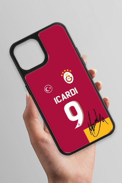 Galatasaray Mauro Icardi Parçalı Forma İmzalı Cam Telefon Kılıfı