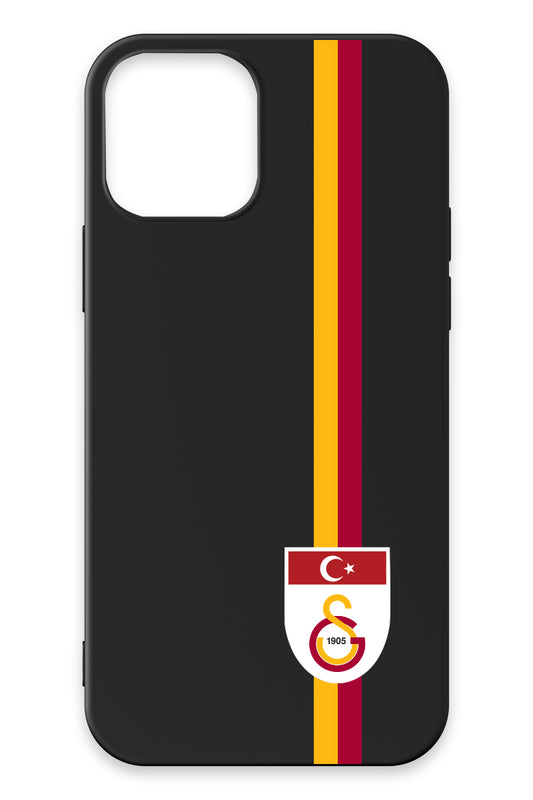 Galatasaray Parçalı Şerit Bayrak Arma Siyah Silikon Telefon Kılıfı