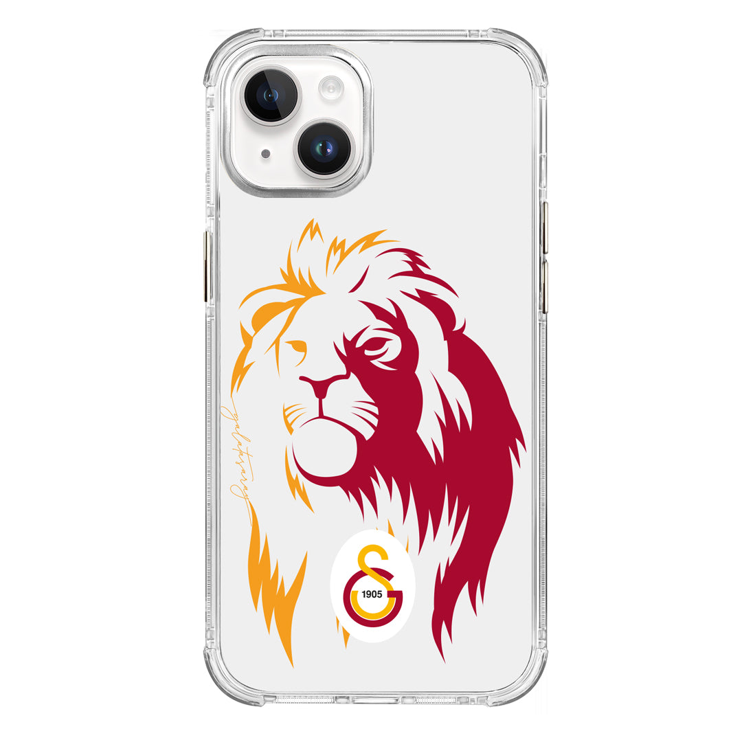 Galatasaray Sarıyla Kırmızı Aslan Şeffaf Telefon Kılıfı