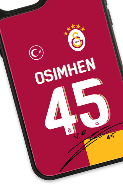 Galatasaray Victor Osimhen Parçalı Forma İmzalı Cam Telefon Kılıfı