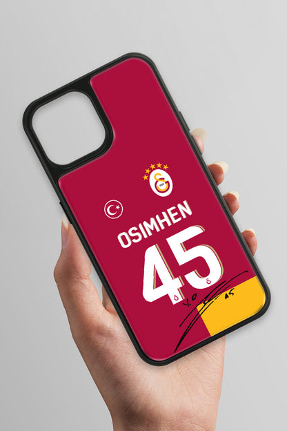 Galatasaray Victor Osimhen Parçalı Forma İmzalı Cam Telefon Kılıfı
