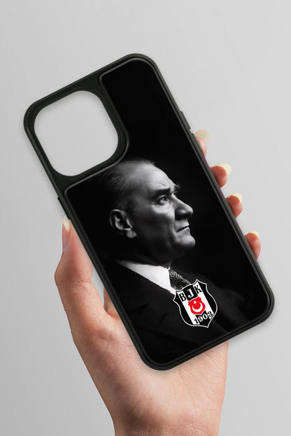 Beşiktaş Büyük Atatürk Cam Telefon Kılıfı