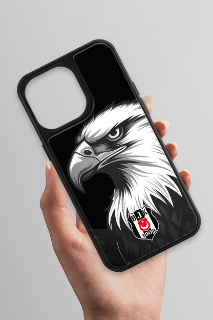 Beşiktaş Büyük Kartal Cam Telefon Kılıfı