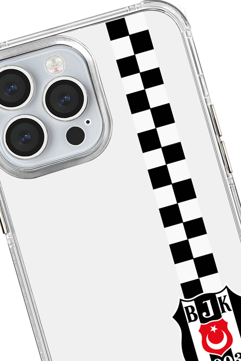 Beşiktaş Dama Şerit Arma Şeffaf Telefon Kılıfı