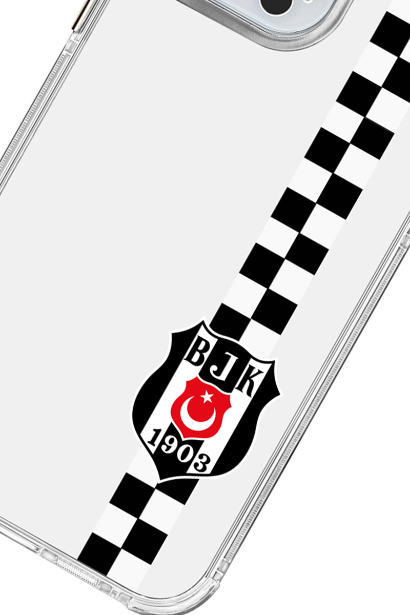 Beşiktaş Dama Şerit Arma Şeffaf Telefon Kılıfı