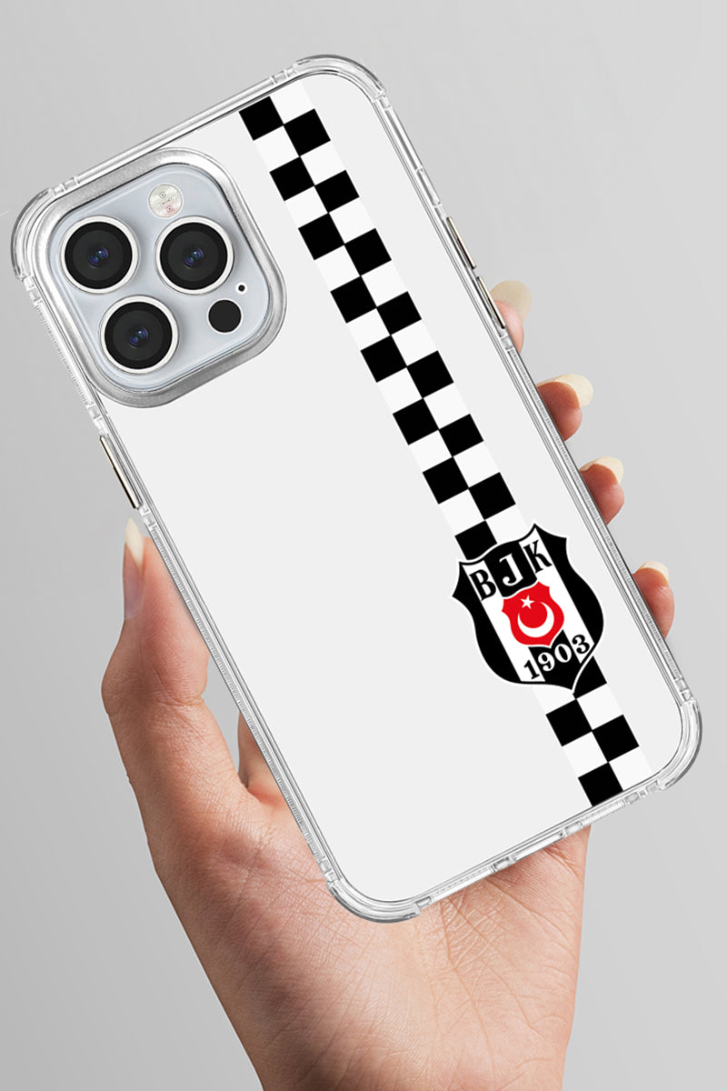 Beşiktaş Dama Şerit Arma Şeffaf Telefon Kılıfı