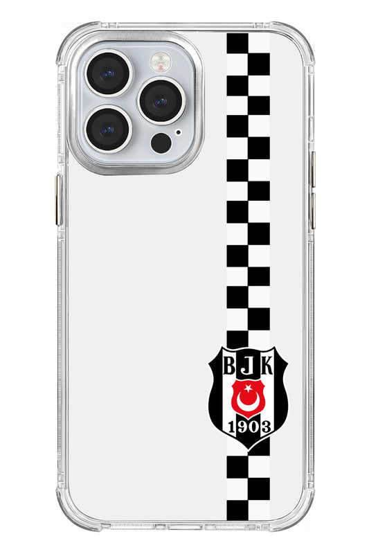Beşiktaş Dama Şerit Arma Şeffaf Telefon Kılıfı