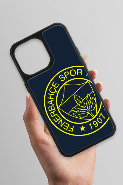 Fenerbahçe Büyük Sarı Arma Cam Telefon Kılıfı