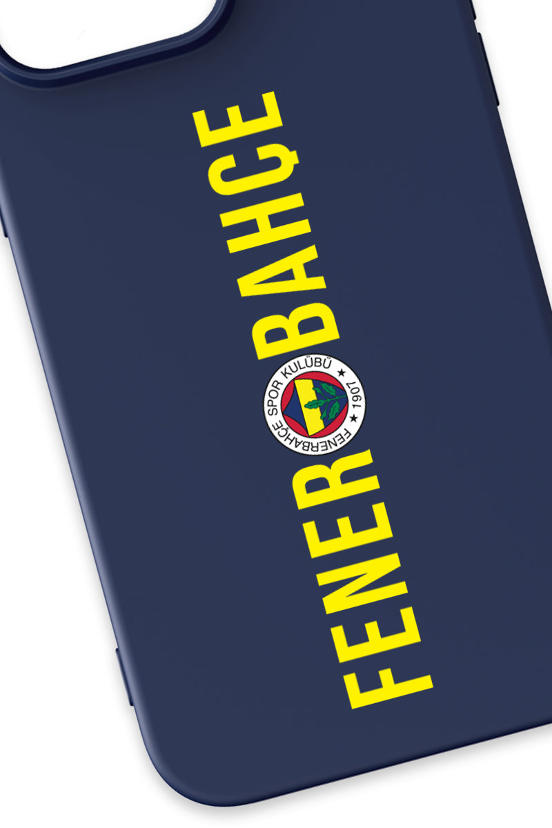 Fenerbahçe Dikey Yazı Lacivert Silikon Telefon Kılıfı