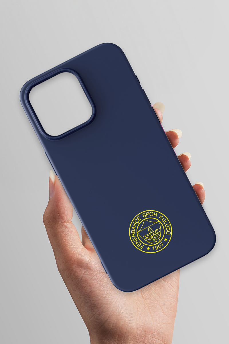 Fenerbahçe Sarı Arma Lacivert Silikon Telefon Kılıfı
