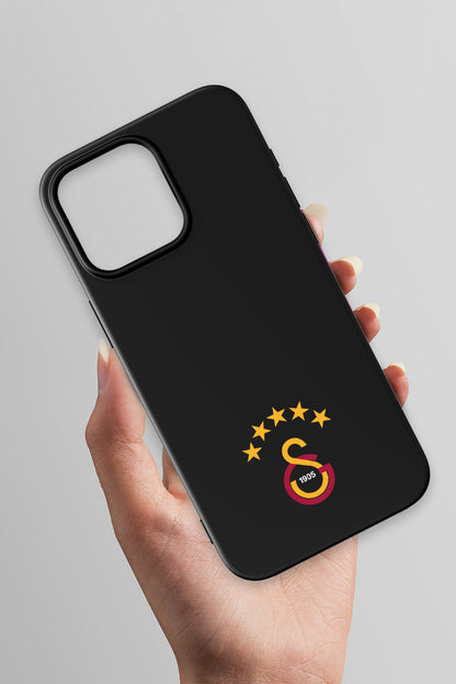 Galatasaray 5 Yıldız Arma Siyah Silikon Telefon Kılıfı