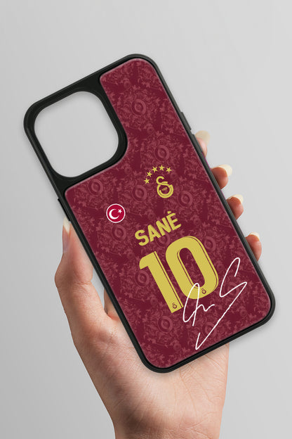 Galatasaray Leroy Sane 3. Forma İmzalı Cam Telefon Kılıfı