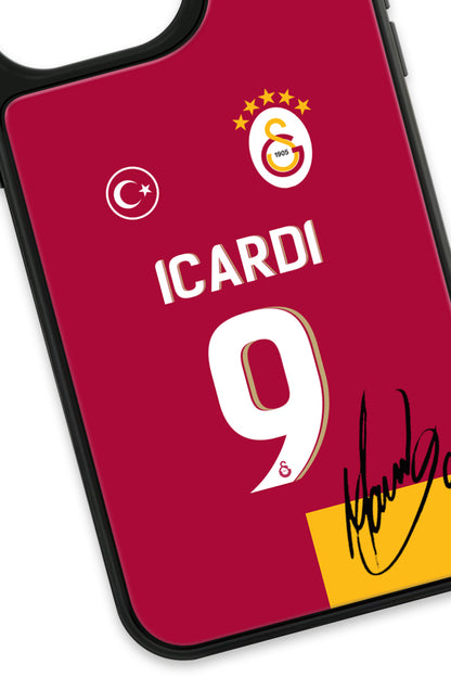 Galatasaray Mauro Icardi Parçalı Forma İmzalı Cam Telefon Kılıfı
