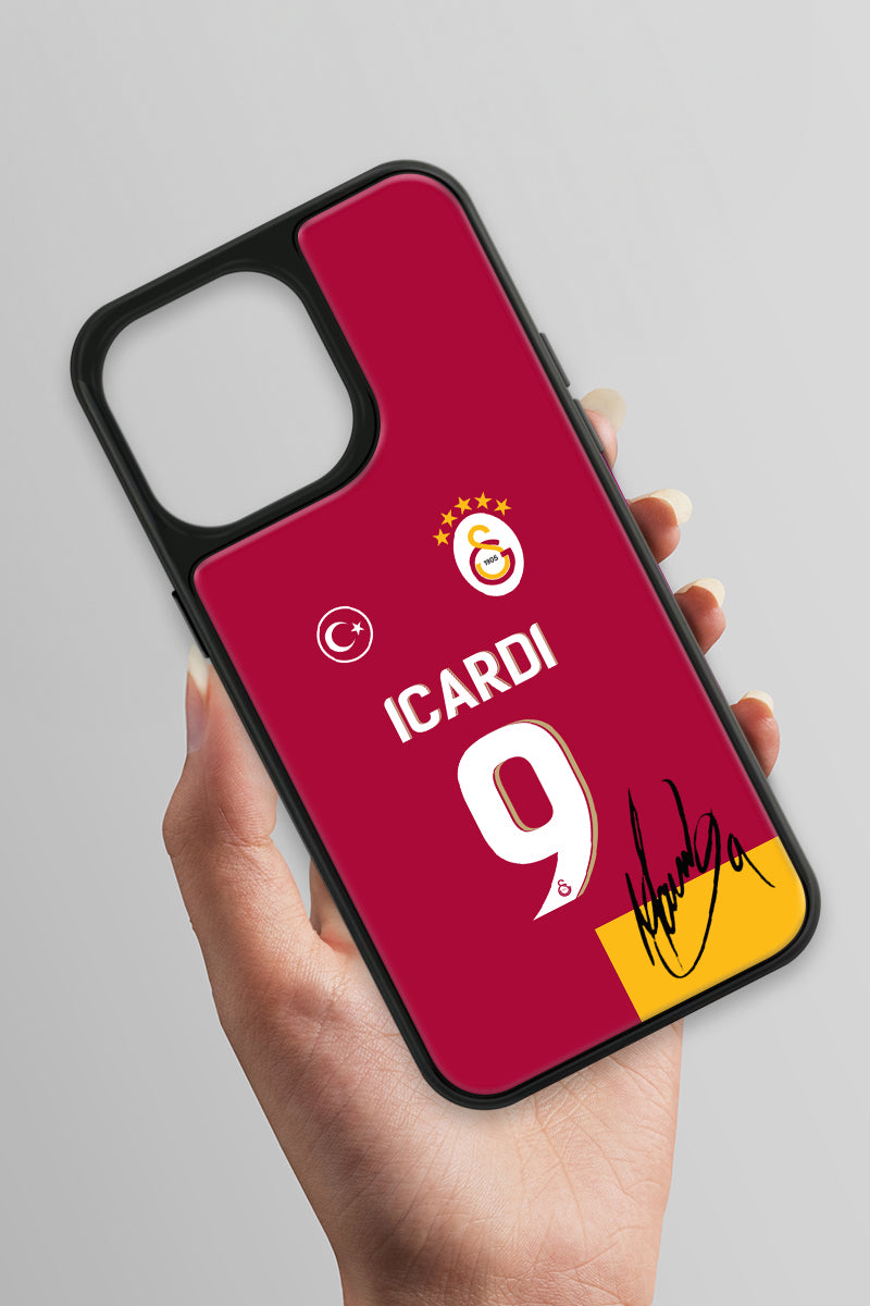 Galatasaray Mauro Icardi Parçalı Forma İmzalı Cam Telefon Kılıfı