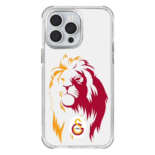 Galatasaray Sarıyla Kırmızı Aslan Şeffaf Telefon Kılıfı