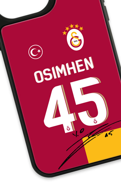 Galatasaray Victor Osimhen Parçalı Forma İmzalı Cam Telefon Kılıfı
