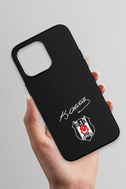 Beşiktaş Arma Atatürk İmza Deri Magsafe Telefon Kılıfı