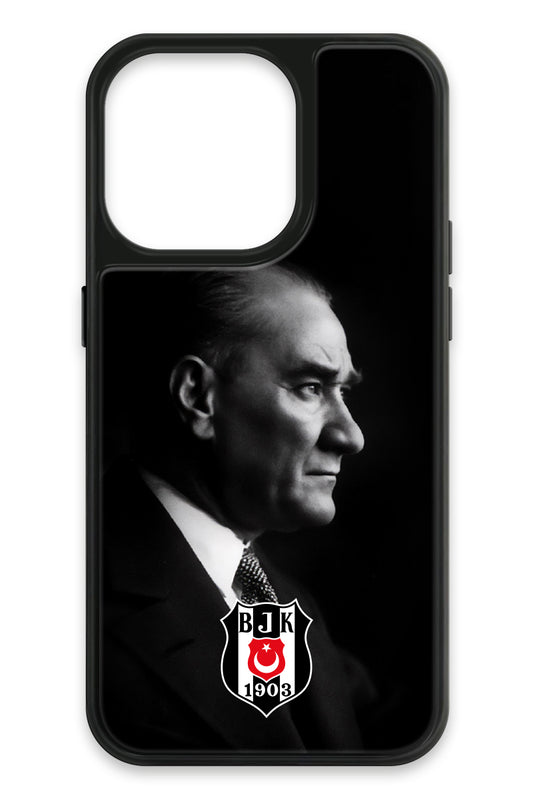 Beşiktaş Büyük Atatürk Cam Telefon Kılıfı