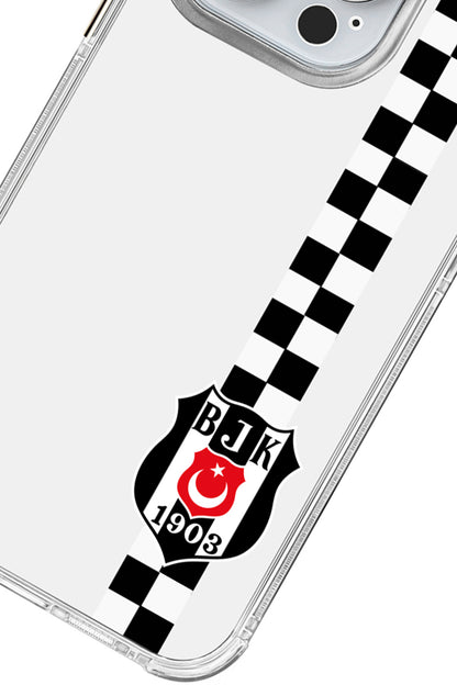 Beşiktaş Dama Şerit Arma Şeffaf Telefon Kılıfı