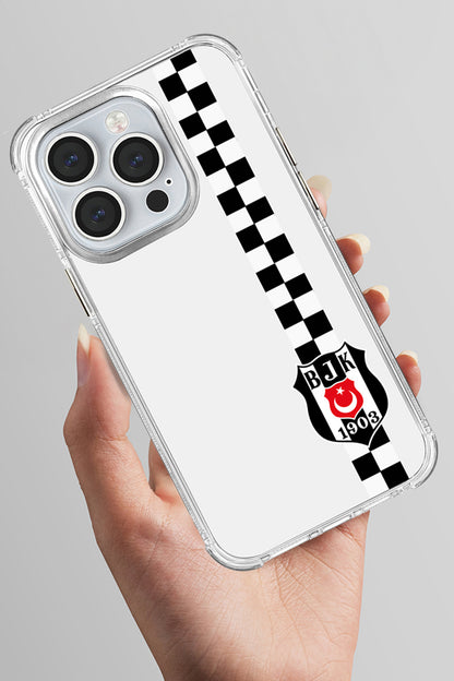 Beşiktaş Dama Şerit Arma Şeffaf Telefon Kılıfı