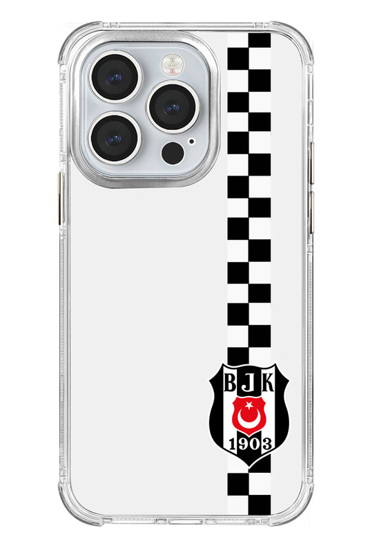 Beşiktaş Dama Şerit Arma Şeffaf Telefon Kılıfı