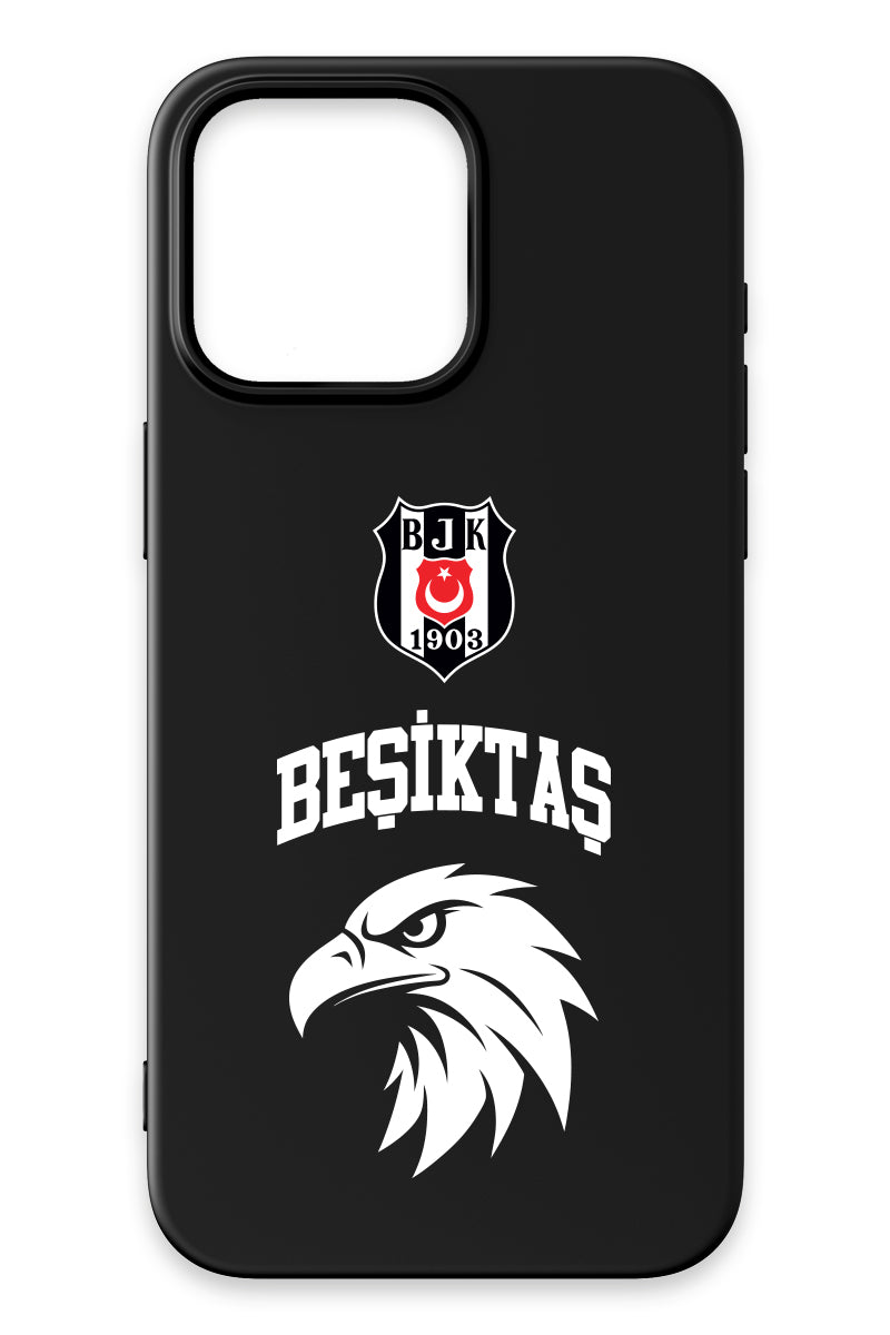Beşiktaş Kolej Yazı Kartal Siyah Silikon Telefon Kılıfı