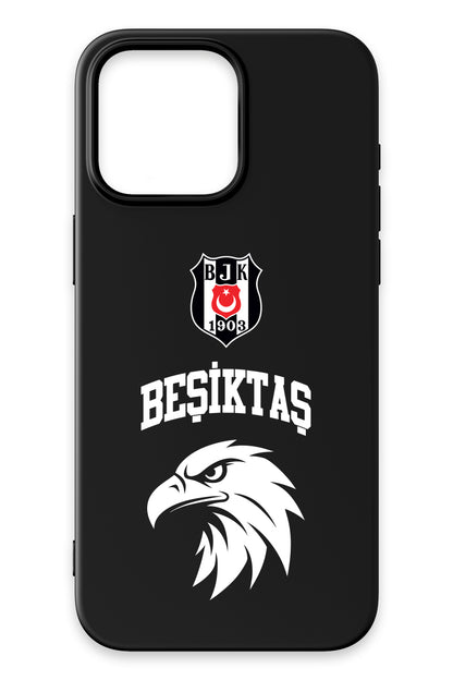 Beşiktaş Kolej Yazı Kartal Siyah Silikon Telefon Kılıfı