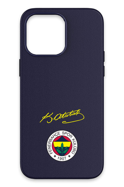 Fenerbahçe Arma Atatürk İmza Deri Magsafe Telefon Kılıfı