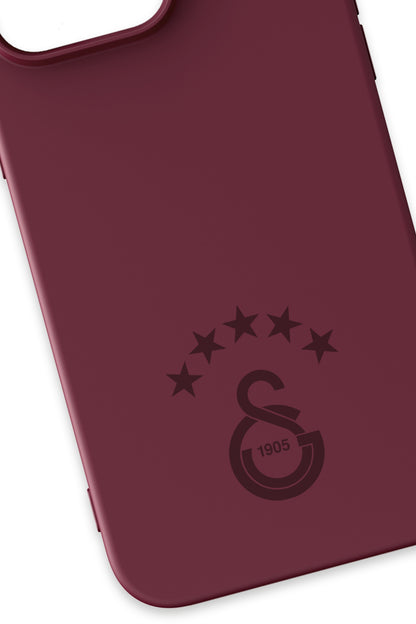 Galatasaray 5 Yıldız Bordo Silikon Telefon Kılıfı
