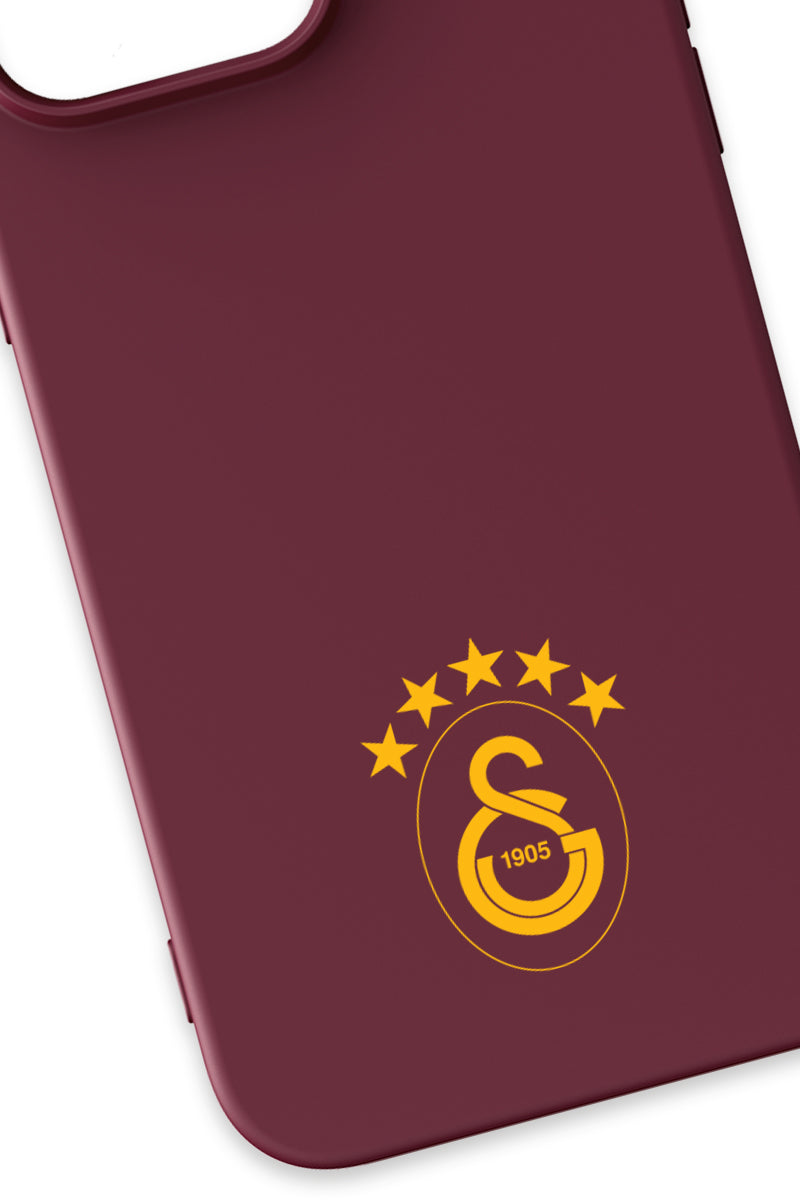 Galatasaray 5 Yıldız Sarı Arma Bordo Silikon Telefon Kılıfı