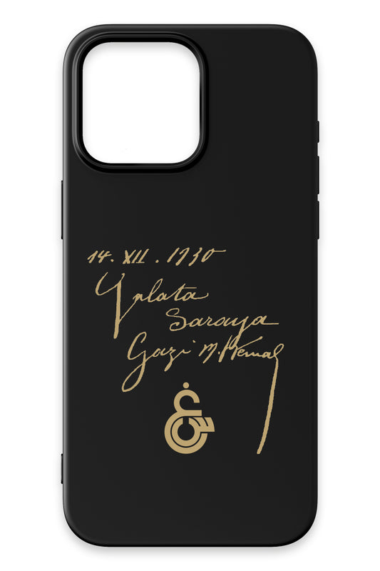 Galatasaray Atatürk İmza Siyah Silikon Telefon Kılıfı