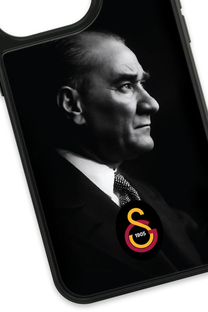 Galatasaray Büyük Atatürk Cam Telefon Kılıfı