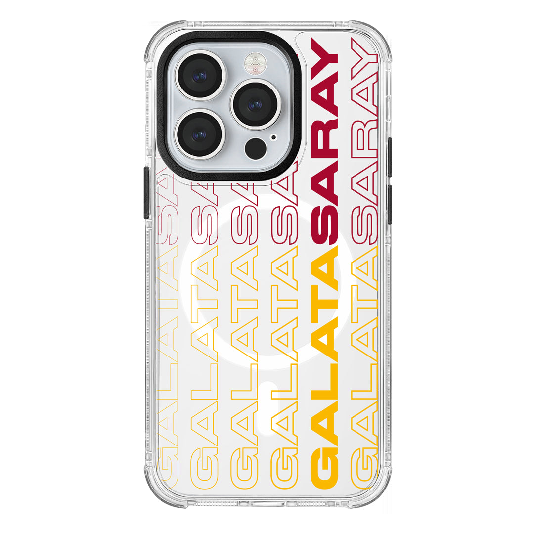 Galatasaray Dikey Metin Şeffaf Telefon Kılıfı
