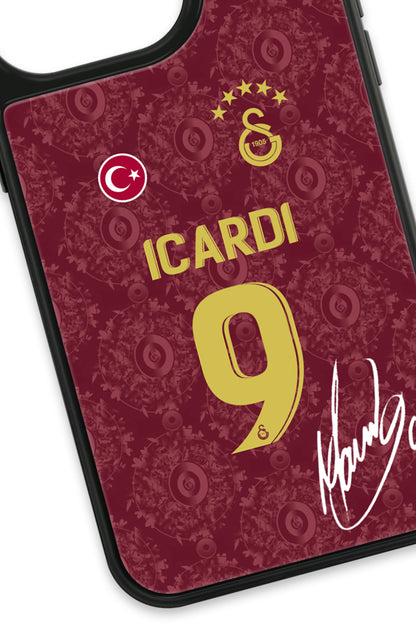 Galatasaray Mauro Icardi 3. Forma İmzalı Cam Telefon Kılıfı