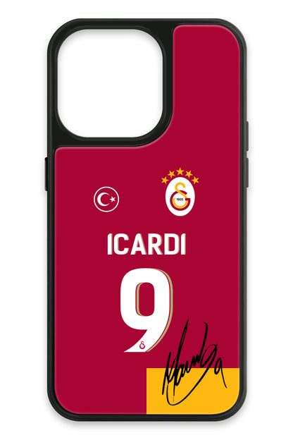 Galatasaray Mauro Icardi Parçalı Forma İmzalı Cam Telefon Kılıfı