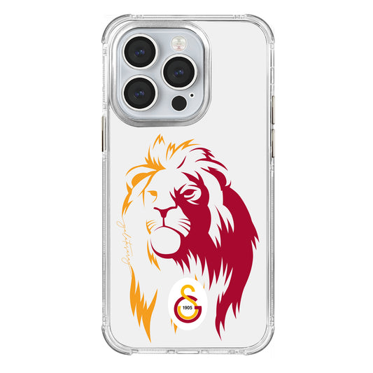 Galatasaray Sarıyla Kırmızı Aslan Şeffaf Telefon Kılıfı