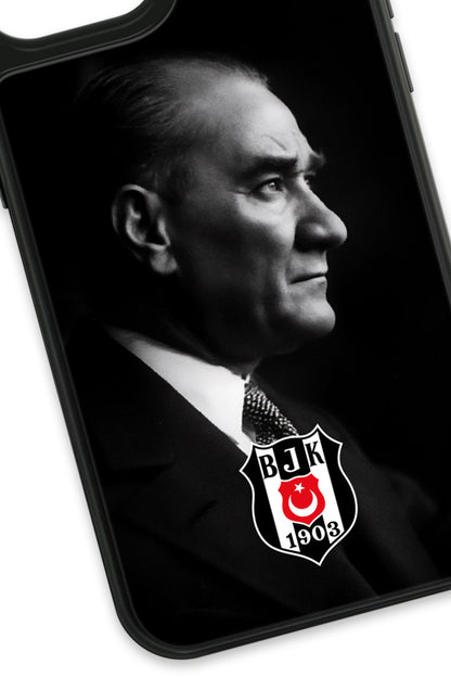 Beşiktaş Büyük Atatürk Cam Telefon Kılıfı